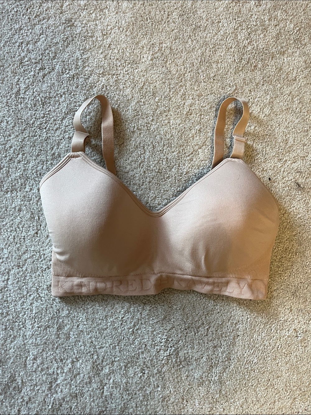 Kindred Bravely Nude/Tan Wireless Plunge Nursing and Pumping Bra Sz. S Busty